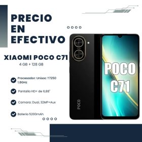 Celular Xiaomi Poco C71 Dual 4GB RAM 128GB Black