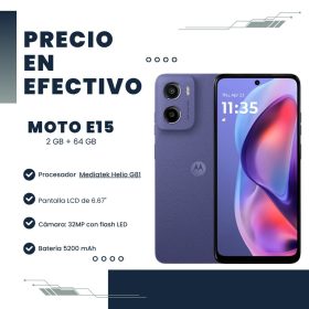 Celular Moto E15 2GB RAM 64GB Morado