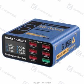 Cargador Multipuerto SUNSHINE SS-304Q 6 Puertos Usb