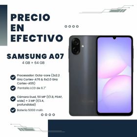 Celular Samsung A07 4GB RAM 64GB Negro