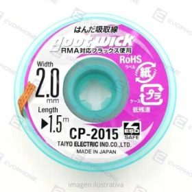 Malla Desoldante GOOT WICK Cobre Con Flux 2.0mm 1.5mts Cp-2015