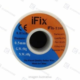 Estaño en hilo rollo 50g IFIX (0.5 mm) T100