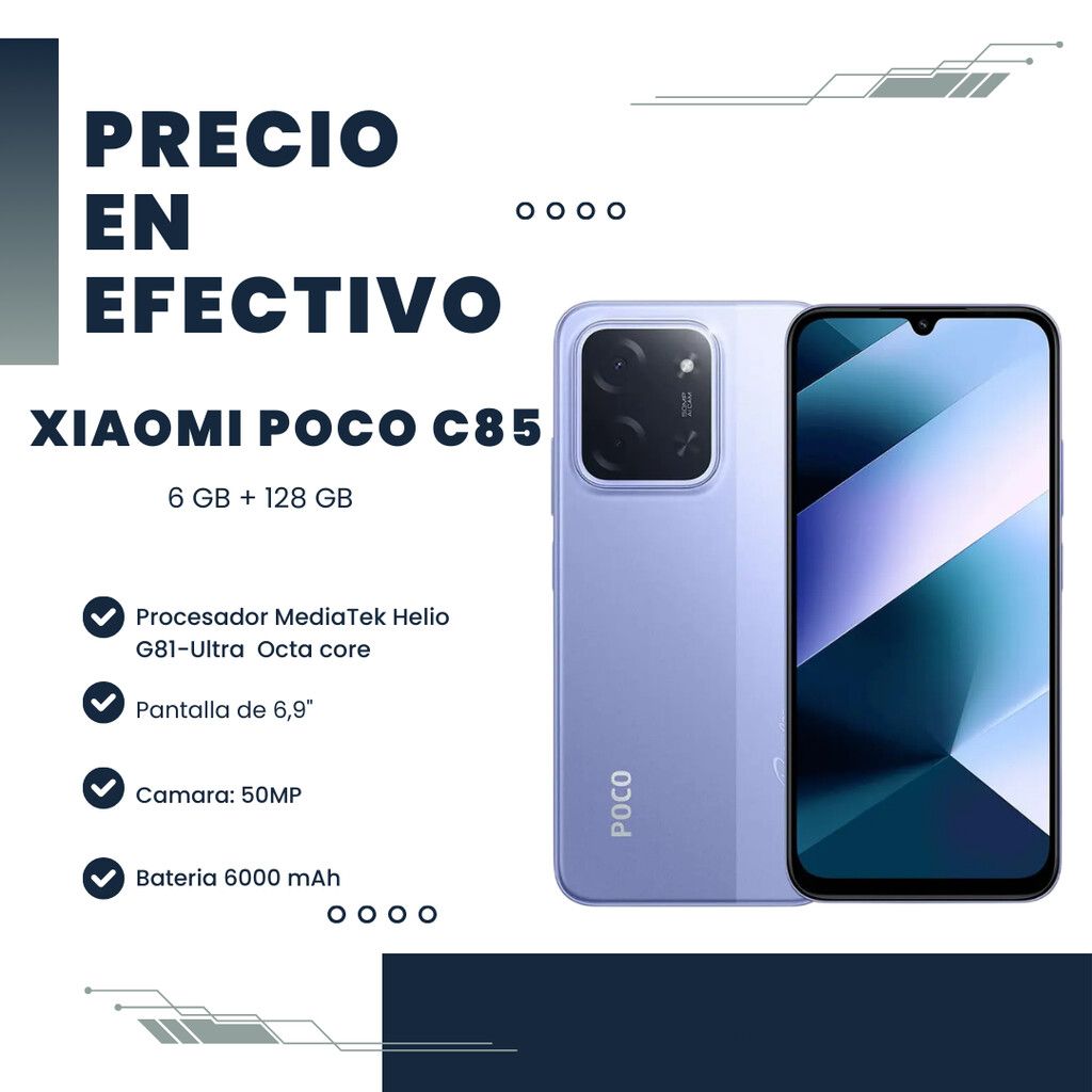 Celular Xiaomi Poco C85 Dual 6GB RAM 128GB Purple Celular Xiaomi Poco C85 Dual 6GB RAM 128GB Purple - Imagen 1