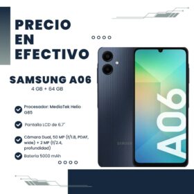Celular Samsung A06 SM-A065M/DS 4GB RAM 64GB Black