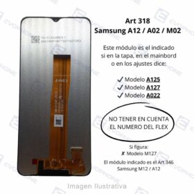 Módulo Samsung A12 / A02 / M02 Orig. (Compatible con modelo A127, A125 y A022 (Rev01)) (TEST&GO)