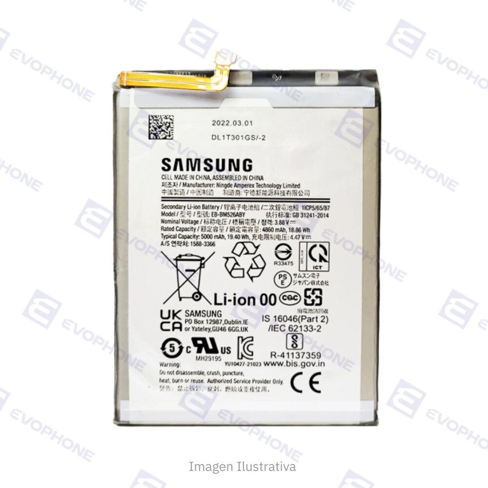 Bateria (M526) Samsung A23 / A73 / M23 / M33 / M52 / M53 Bateria (M526) Samsung A23 / A73 / M23 / M33 / M52 / M53 - Imagen 1