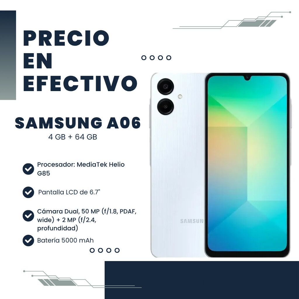 Celular Samsung A06 SM-A065M/DS 4GB RAM 64GB Light Blue Celular Samsung A06 SM-A065M/DS 4GB RAM 64GB Light Blue - Imagen 1