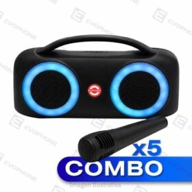 COMBO x5 Parlante Bluetooth EVO Beat Party Mic Plus TWS MS-3647BT-W (con mic)