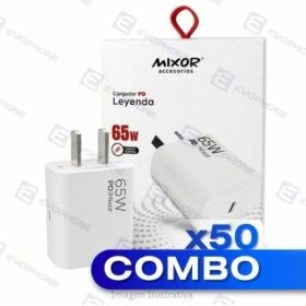 COMBO x50 CARGADOR 220V MIXOR LEYENDA 65W USB C PD