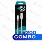 CAJA x200 CABLE USB FUXO BLACK 6.0A (carga rapida) - iPhone lightning