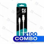 COMBO x100 CABLE USB FUXO BLACK 6.0A (carga rapida) - Tipo C