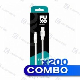 CAJA x200 CABLE USB FUXO BLACK 6.0A (carga rapida) - Tipo C