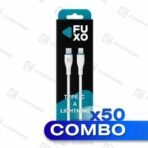 COMBO x50 CABLE USB FUXO BLACK 65W (carga rapida) - Tipo C a lightning iPhone