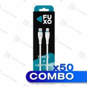 COMBO x50 CABLE USB FUXO BLACK 65W (carga rapida) - Tipo C a lightning iPhone