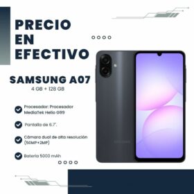 Celular Samsung A07 4GB RAM 128GB Con Cargador Negro