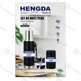 Set matero Acero Inox. (Termo/Yerbera/Mate/Bombilla) 1000Ml