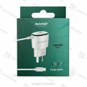 CARGADOR 220V MIXOR MOD11 - UNICO - 1USB + CABLE TC - BLANCO