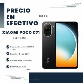 Celular Xiaomi Poco C71 Dual 3GB RAM 64GB Black